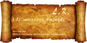 Löwentritt Kajetán névjegykártya