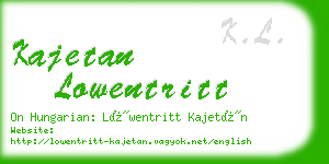 kajetan lowentritt business card